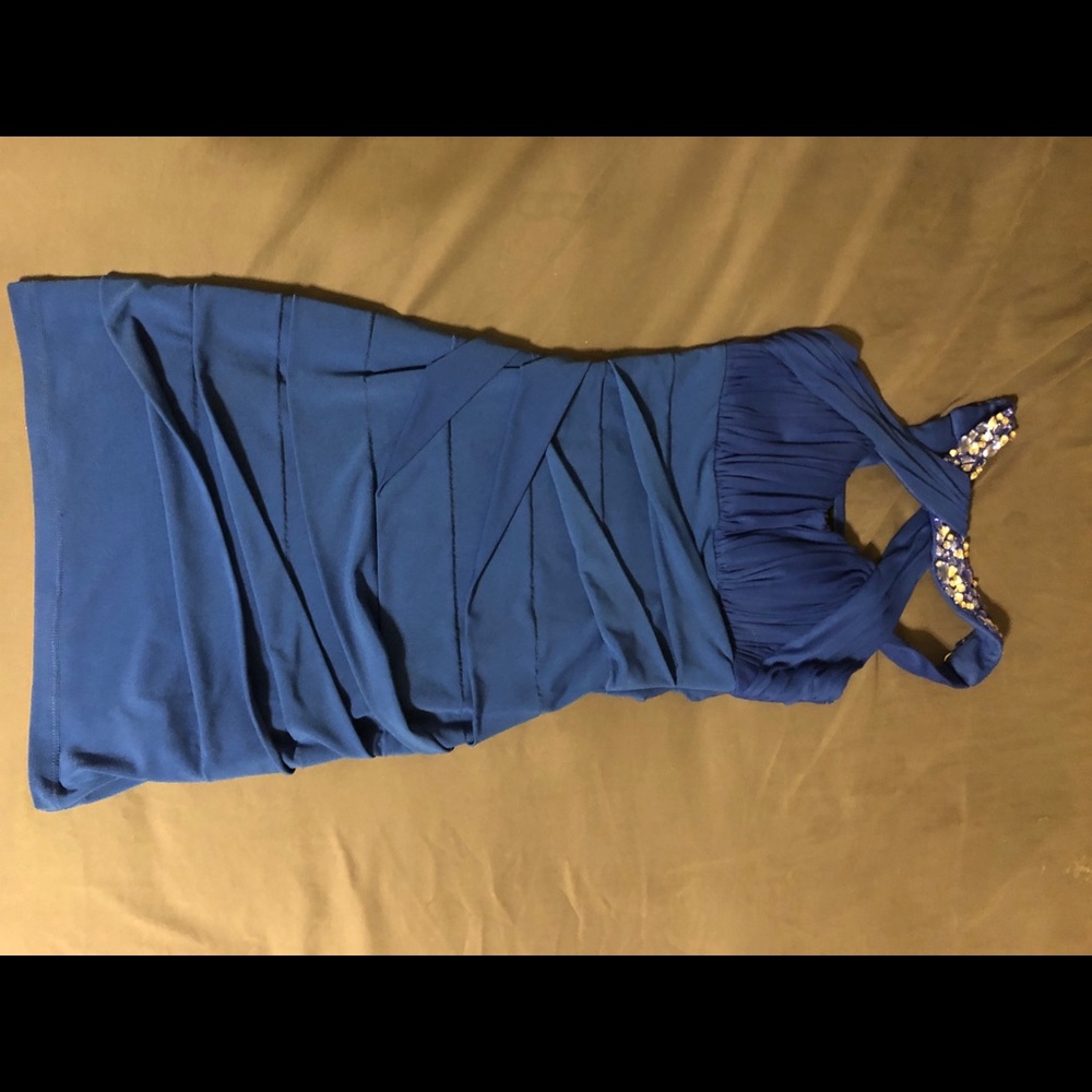 Royal blue mini dress